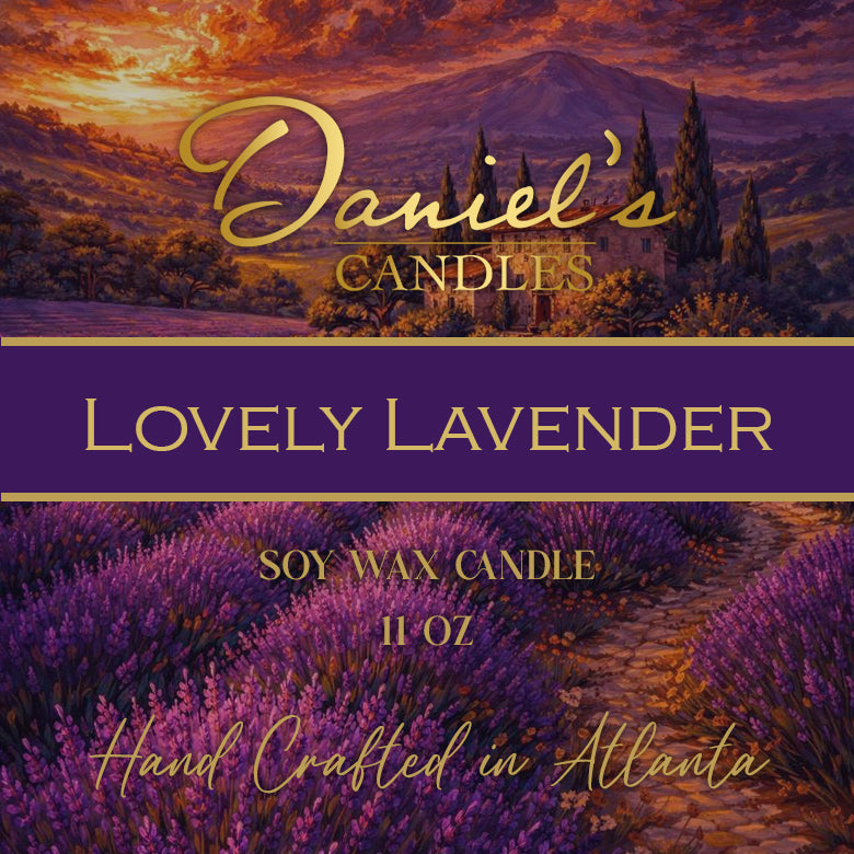 Daniel's Candles Lovely Lavender label