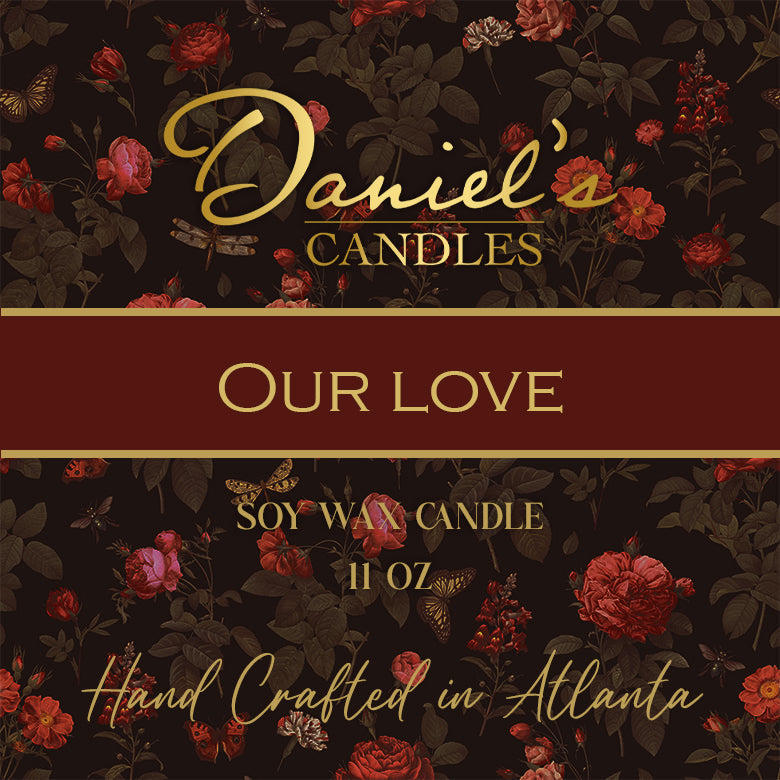 Daniel's Candles Our Love label