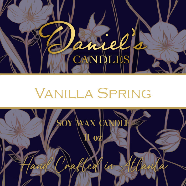 Daniel's Candles Vanilla Spring label