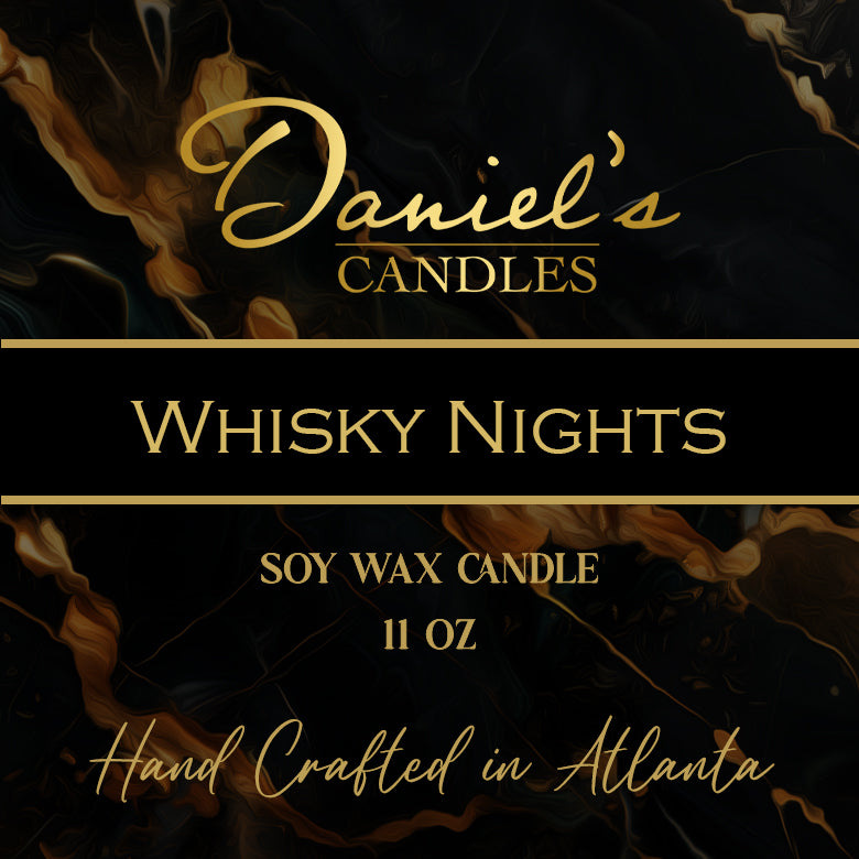 Daniel's Candles Whisky Nights label